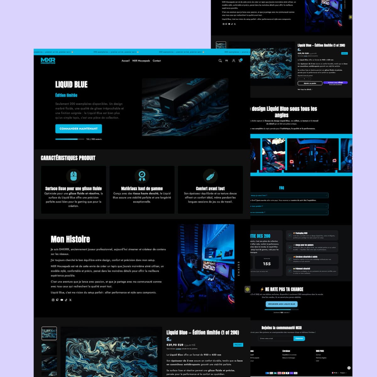 MXR Mousepads - E-commerce Gaming - Boutique Shopify créée par Skyaksa, agence spécialisée e-commerce